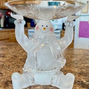 Frosted Snowman Candy Dish